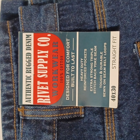 NWT Rivet Supply Co. Mens 100% Cotton Straight Fit Blue Denim Jeans - Picture 8 of 13